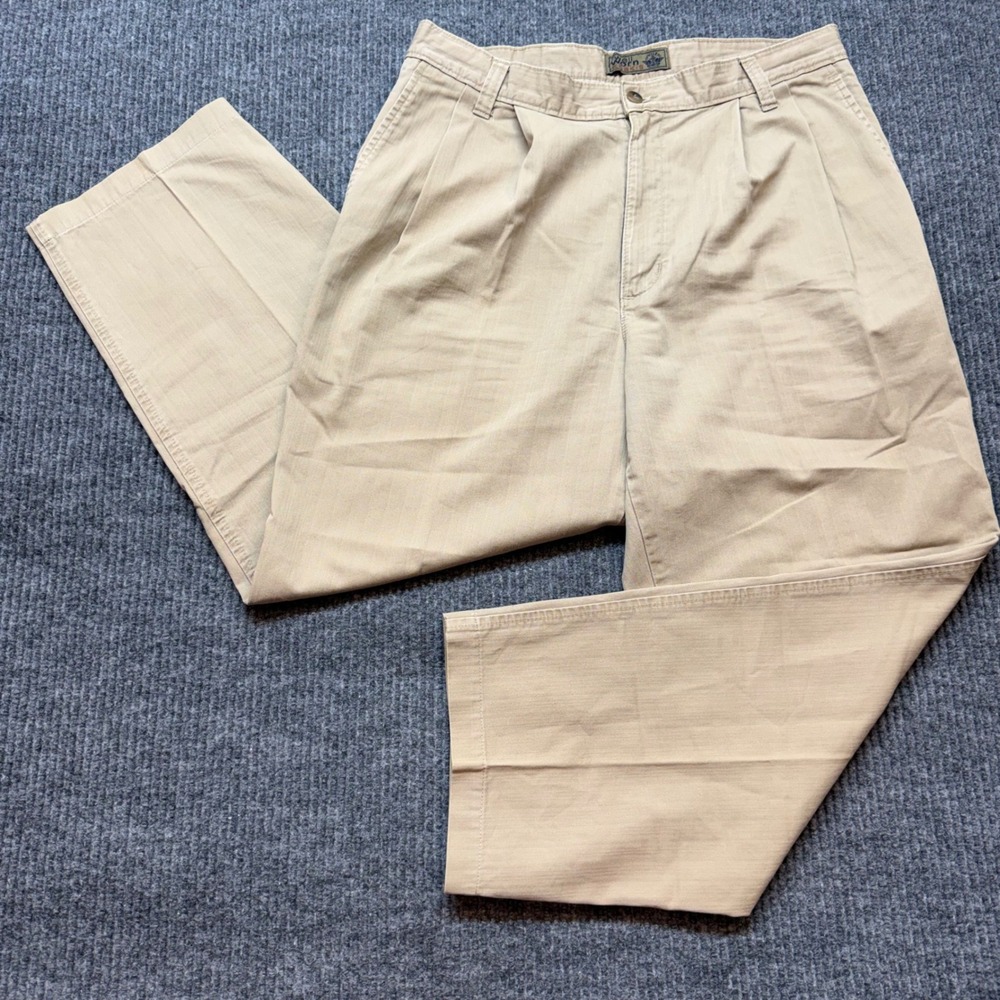 Vintage 90s Dockers Well Worn Khakis Mens 33x27 Tan Pleated Chino Pants Beige